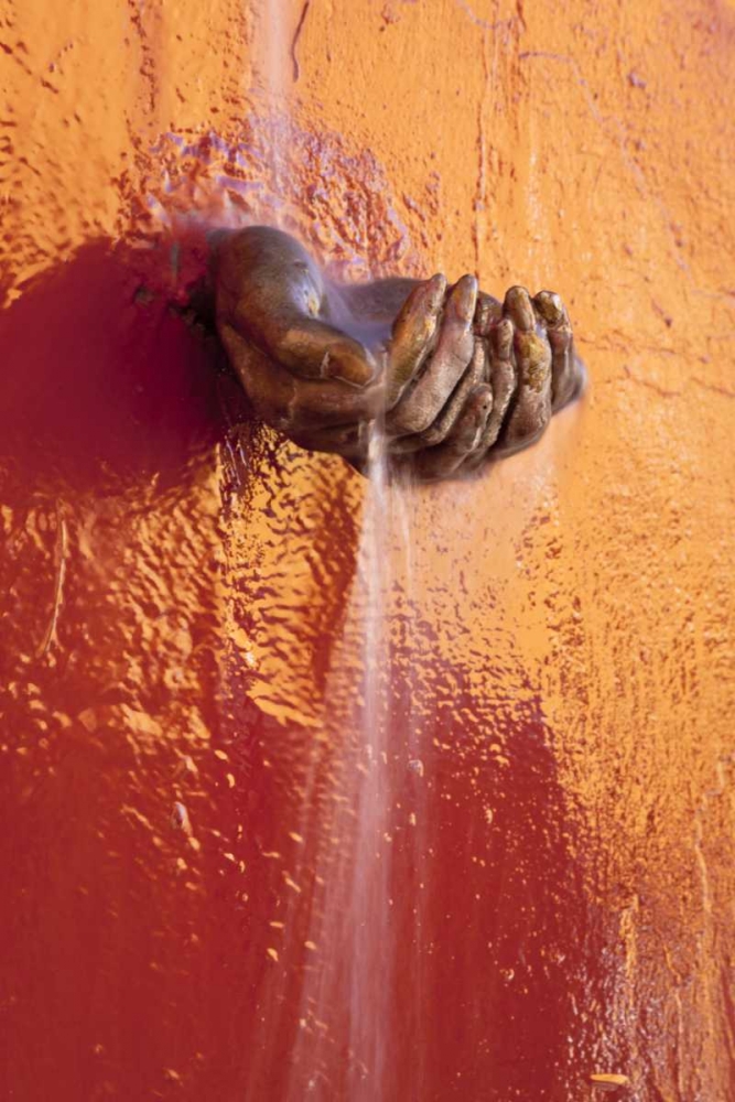 Mexico Fountain of water in cupped hands